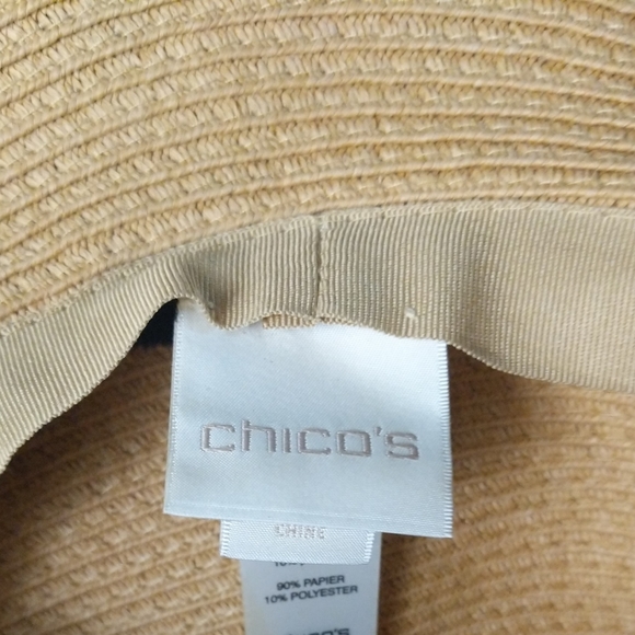 Chico's Women's Floppy Hat Fedora Packable Shapable Straw Glitter Accent - Picture 9 of 9